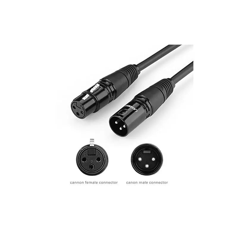 UGREEN 3M Cannon Xlr Male To Female Microphone Extension Cable For Amplifiers, Microphones, Mixer, Preamp, Speaker System Or Other Professional Recording (20711) - Ugreen India