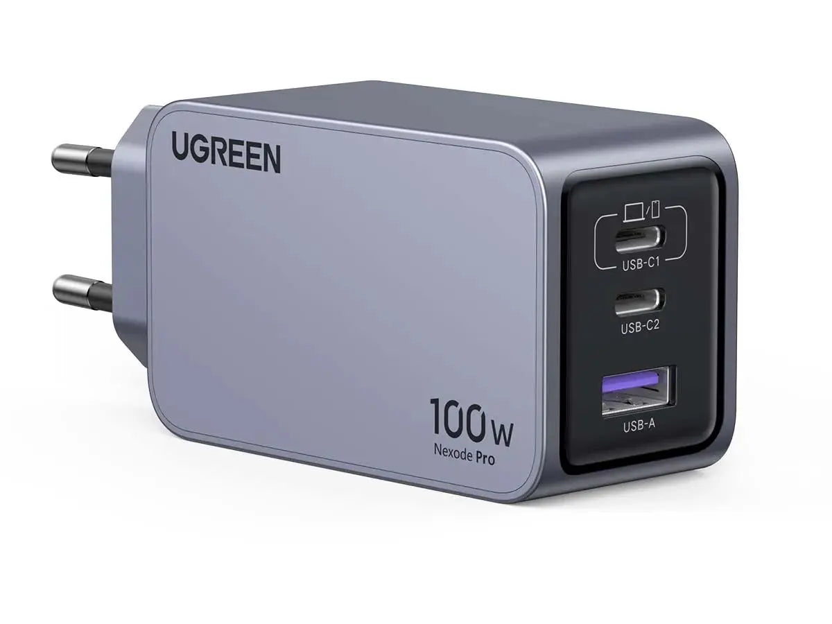 UGREEN 100W Nexode Pro EU 3-Port GaN PD Fast Charger With USB-C Cable (25874) - Ugreen India