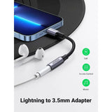 UGREEN Lightning Male to 3.5mm Female Jack Headphone Adapter [Apple MFi Certified/Aluminum Shell] Compatible for iPhone 11/11 Pro/11 Pro Max/X XR XS XS Max iPhone 7 7P 8 8P (30756) - Ugreen India