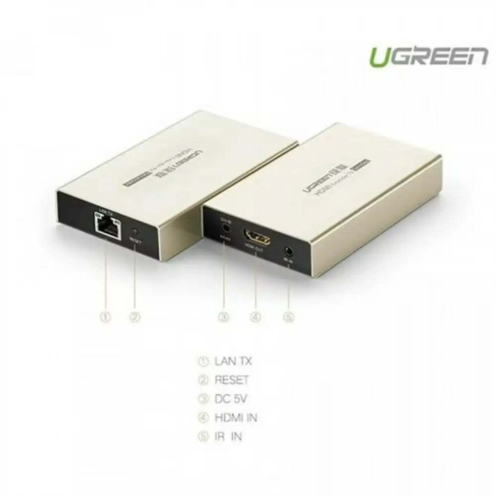 Ugreen HDMI Single Extender Transmitter*1 120m By Cat5E Cat6 cable With IR Control & Zinc Alloy Case (40280) - Ugreen India