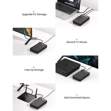 UGREEN External Hard Drive Enclosure for 3.5 2.5 Inch SATA SSD HDD USB 3.0 to SATA III Hard Drive Case with UASP 12V Power Adapter Compatible with WD Seagate Toshiba Samsung Hitachi PS5 Xbox etc. (50422) - Ugreen India