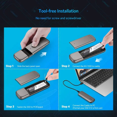 UGREEN M.2 External Enclosure for SATA NGFF SSD, Aluminum Case, 6Gbps, USB 3.1 Gen 2 to B+M/B-Key 2280/2260/2242/2230 SSD Enclosure with UASP Compatible for Samsung, WD, Crucial, Kingston, Tool Free (60355) - Ugreen India