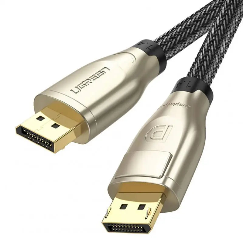 UGREEN 3M DisplayPort 1.4 Male to Male Round Cable UHD Gold-Plated Zinc Alloy Shell Braided Support 7680x4320 Resolution 8K@60Hz 4K@144Hz 32.4Gbps HDP HDCP (60844) - Ugreen India