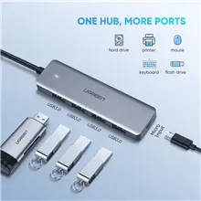 UGREEN 4 Ports USB Type C Hub to USB 3.0 Hub Adapter with Micro USB Power for MacBook Pro, iMac, Samsung Galaxy Note 10 S10 S9, LG, Google Chromebook Pixelbook, Dell XPS, Oculus Rift S,Lenovo Yoga etc. (70336) - Ugreen India