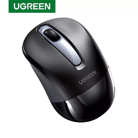 UGREEN 2.4G Silent Wireless Computer Optical Mouse With Metal Scroll & USB Receiver, 2400 DPI for PC, Laptop, Computer, Chromebook, MacBook - Black (90371) - Ugreen India