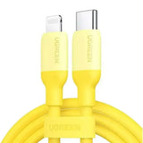 UGREEN 1m USB-C to Lightning Cable MFi-Certified, PD Charging Cable Silica Gel Compatible with iPhone 13 iPhone SE 3 iPhone 12 iPhone 11 iPad 2021 AirPods Pro AirPods etc., Yellow (90226) - Ugreen India